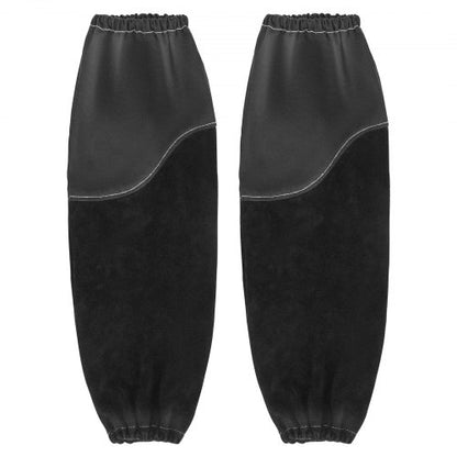 Flamskyddande svetsarbetsskydd, kraftiga armskydd i kohud och främre bomull för män och kvinnor - med elastiska manschetter för svetsning, smide, träbearbetning