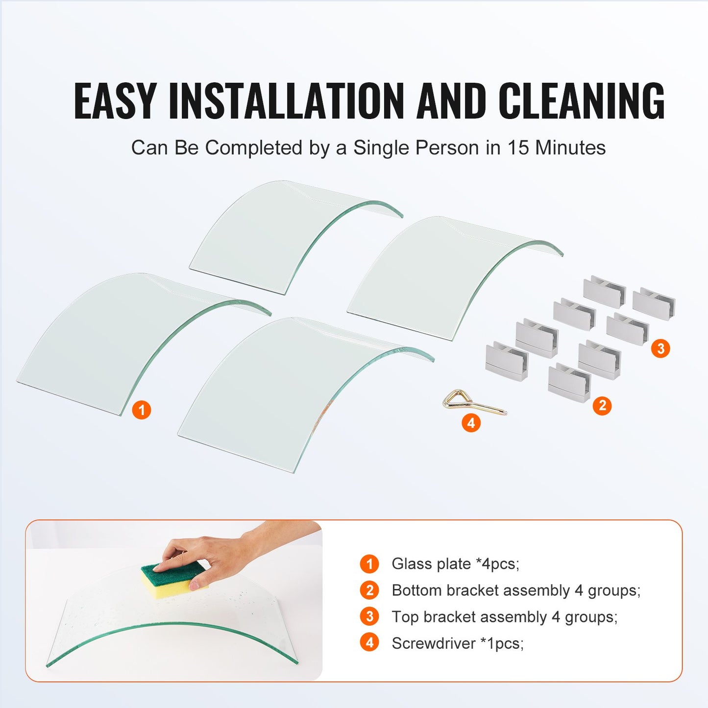 Fire Pit Wind Guard, 435 x 170 mm Round Glass Flame Shield, 6mm Thick Fire Table Accessory, Clear Tempered Glass Flame Guard for Propane, Gas, Outdoor, Patio, Backyard