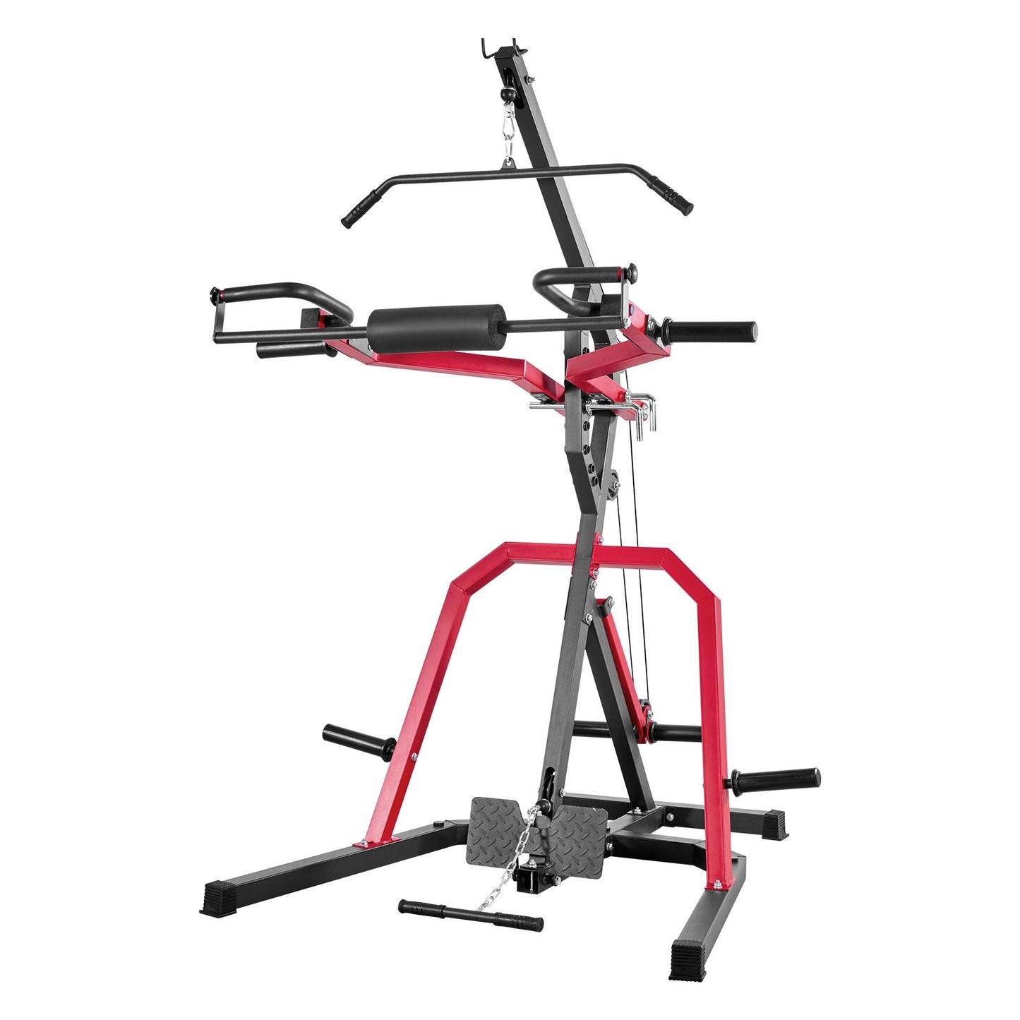 Hemmagymutrustning, Utnyttja gym med 2:1-förhållande LAT Low Row-system, Styrketräningsmaskin för knäböj, marklyft, bänkpress, bicepscurls, Hemmagymmaskin, Justerbar träningsstation för hela kroppen