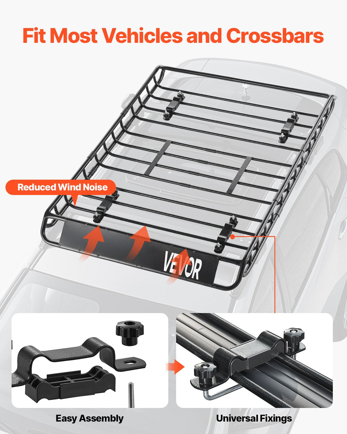 Roof Rack Basket, 51 x 36 x 4.1 in, Universal Rooftop Cargo Carrier with 1120 x 870 x 260 mm Cargo Bag, Net, Ratchet Straps, 200 lbs Max Load Capacity Car Top Luggage Holder, for SUV Truck Car