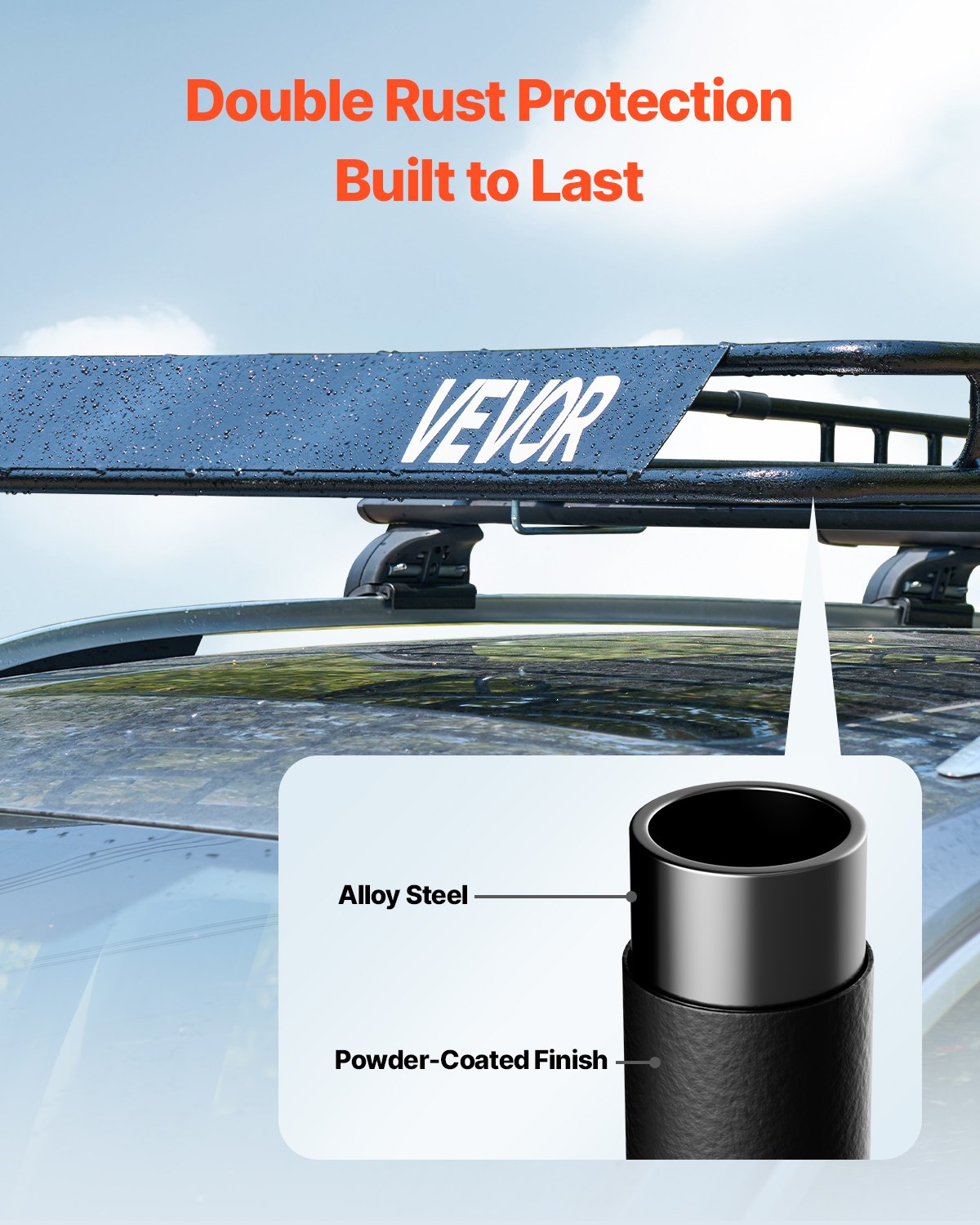 Roof Rack Basket, 84 x 39 x 4.1 in, Universal Rooftop Cargo Carrier with 7.9 x 3.9 x 10.2 in Cargo Bag, Net, Ratchet Straps, 250 lbs Max Load Capacity Car Top Luggage Holder, for SUV Truck Car