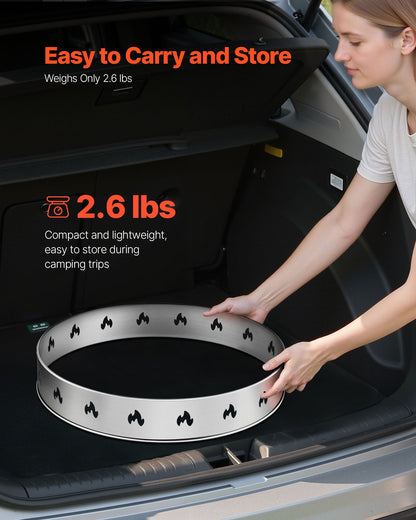 Fire Pit Stand for Solo Stove Bonfire, 68.6 cm Smokeless Fire Pit Ring, Stainless Steel Fireplace Stove Ranger Support Frame Accessory, Portable Outdoor Camping Holder Tools for Fireplace