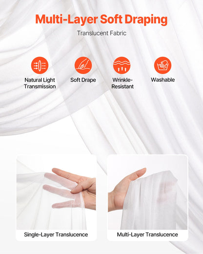 Artificial Wedding Arch Flowers Kit, Yellow Wedding Arch Flowers with Drapes Kit (Pack of 3) - 2 Pcs Floral Arrangement, 1 Pcs Sheer Drapes, for Ceremony Bouquets Reception Backdrop Decoration