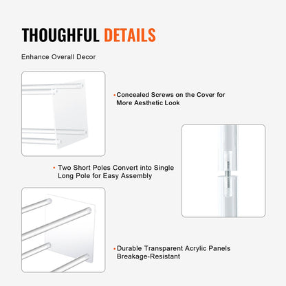 2PCS 31.5inch/80cm High Wedding Flower Stand, With Acrylic Laminate,Acrylic Vase Column Geometric Centerpiece Stands, Floral Display Rack for T-Stage Events Reception, Party Decoration Home