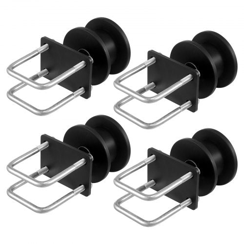 Sliding Gate Kit, Rolling Gate Hardware Kit w/ H-Shaped Wheel Groove for Cantilever Sliding Gates and Rolling Door, Sliding Gate Rollers w/ 4 Track Wheels, Heavy Duty Sliding Roller,Black