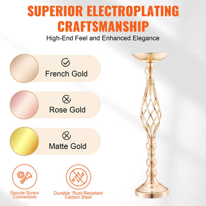 20 st 58 cm/22,83 tum höga bröllopsblomvaser, metalldekoration för bröllop, guldfärgad blomsterarrangemang, displayställ för bord, bröllopsmiddag, jubileumsceremoni, födelsedagsdekoration