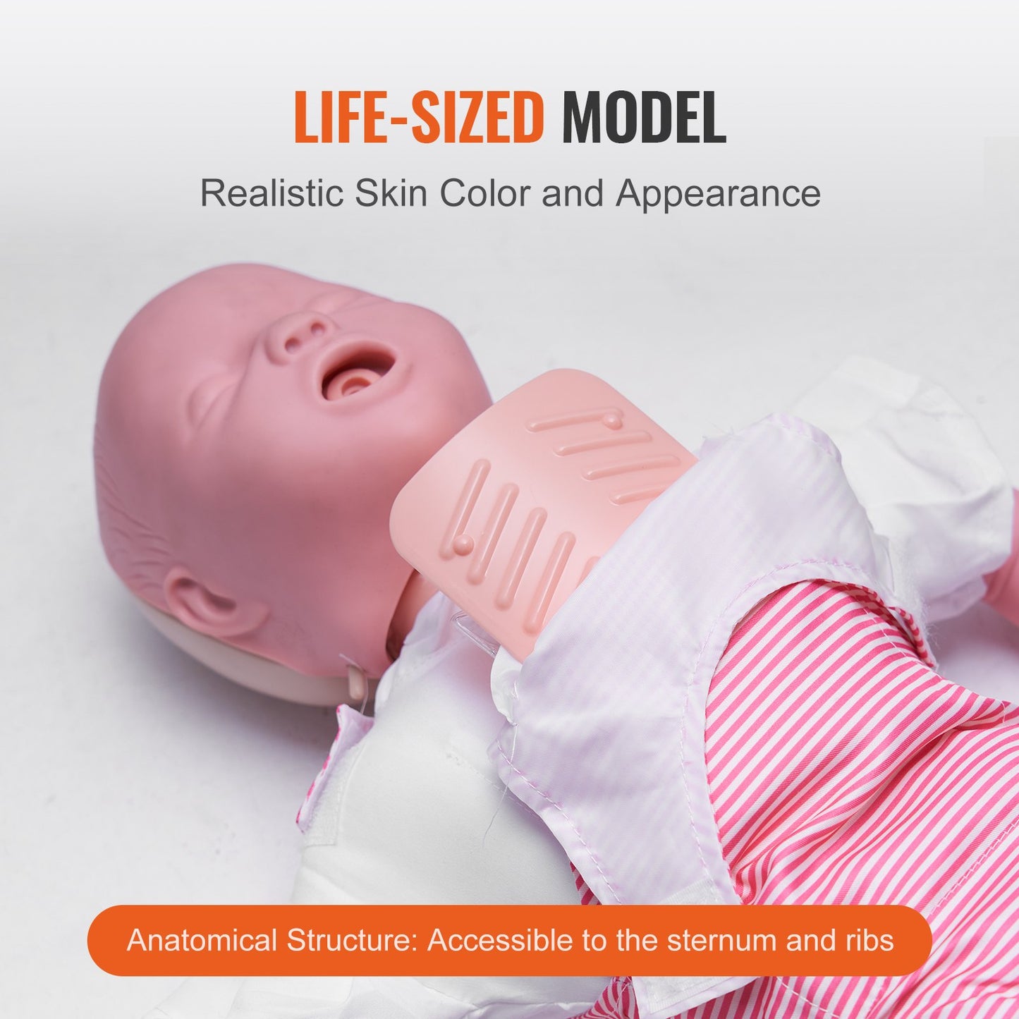 Infant CPR Training Manikin, Heimlich Maneuver and Cardiopulmonary Resuscitation (CPR) Practice, Professional Infant Airway Obstruction Training Manikin, Baby Infarction Model for Education