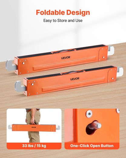 Sågbockar, 2-pack hopfällbara arbetsbockar, 600,1 kg lastkapacitet sågbock med kraftiga ben, bärbar sågbock i helmetall med halkfria fotplattor, för träbearbetning, snickare och entreprenörer