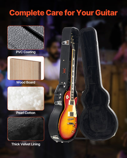Electric Guitar Hard Case 41.34 in/105cm With Lock And Key for LES Paul Guitars