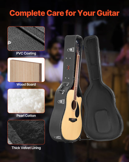 Acoustic Guitar Hard Case 43.31 in / 110 cm With Lock And Keys for Acoustic Guitar