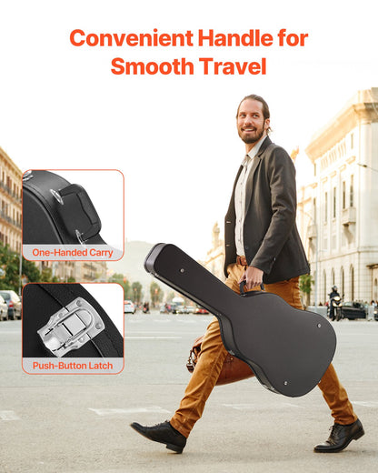 Acoustic Guitar Hard Case 43.31 in / 110 cm With Lock And Keys for Acoustic Guitar