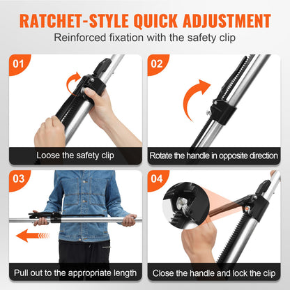 Cargo Bar, Ratcheting Cargo Bar Adjustable from 89" to 104", Heavy-duty Steel Cargo Stabilizer Bar with 309 lbs Capacity, Truck Bed Load Bar for Truck Bed, Trailer, Semi Trailer (4 pcs)