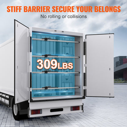 Cargo Bar, Ratcheting Cargo Bar Adjustable from 89" to 104", Heavy-duty Steel Cargo Stabilizer Bar with 309 lbs Capacity, Truck Bed Load Bar for Truck Bed, Trailer, Semi Trailer (4 pcs)