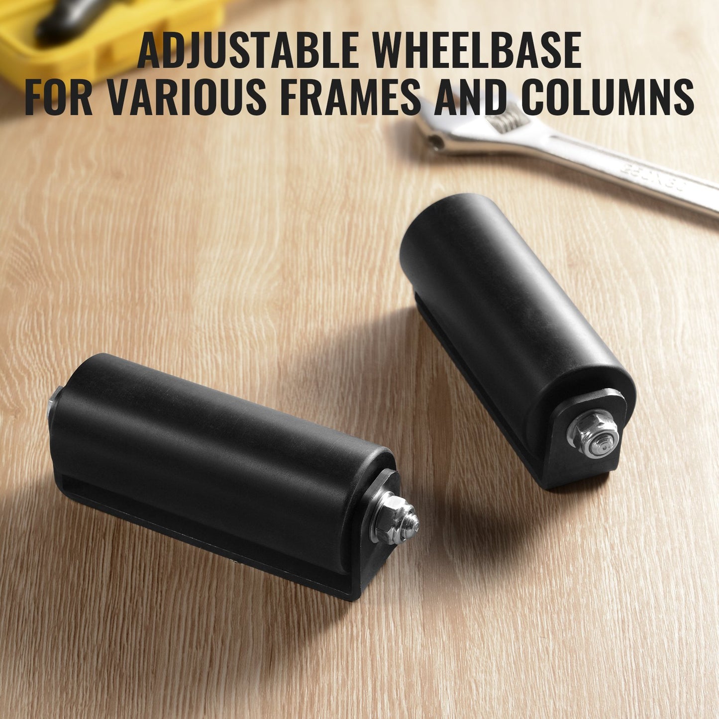 Skjutgrindssats, 6” rullgrindssats med C-fäste, kraftiga skjutgrindsrullar för Connect Tracks-dörrkarmar, skjutgrindsstyrrulle för skjutgrindar och rullportar, svart