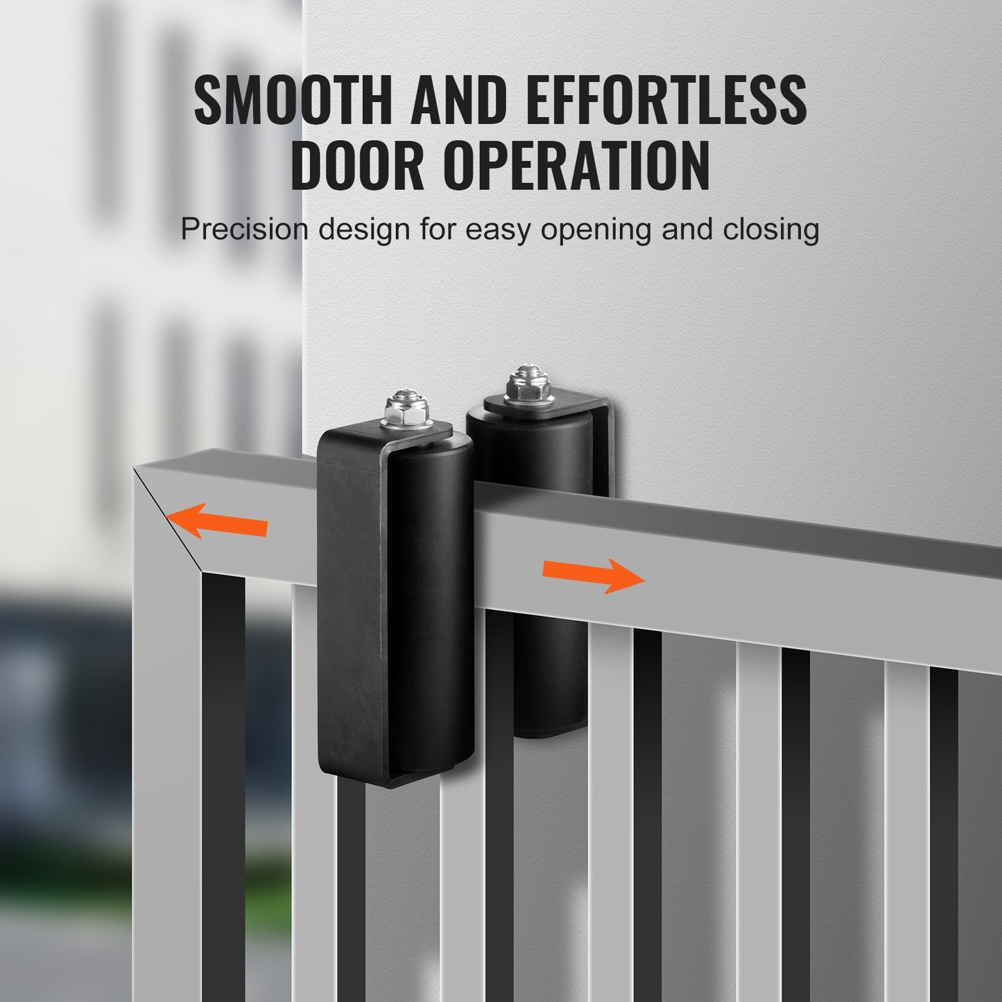 Skjutgrindssats, 6” rullgrindssats med C-fäste, kraftiga skjutgrindsrullar för Connect Tracks-dörrkarmar, skjutgrindsstyrrulle för skjutgrindar och rullportar, svart