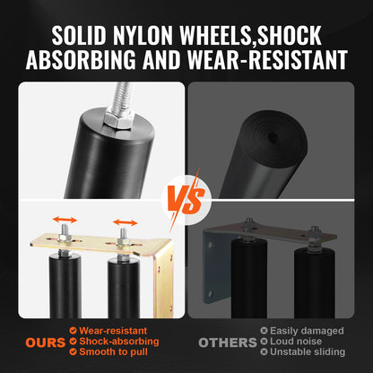 Sliding Gate Kit, 6” Rolling Gate Hardware Kit with L-Bracket, Universal Adjustable Sliding Gate Rollers, Heavy Duty Sliding Gate Guide Roller for Sliding Gates and Rolling Door,Black