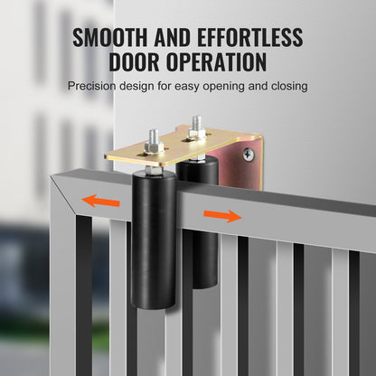 Sliding Gate Kit, 6” Rolling Gate Hardware Kit with L-Bracket, Universal Adjustable Sliding Gate Rollers, Heavy Duty Sliding Gate Guide Roller for Sliding Gates and Rolling Door,Black