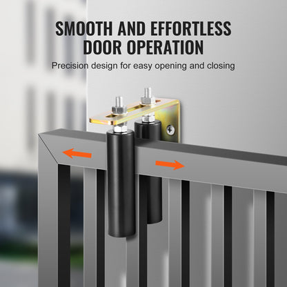 Sliding Gate Kit, 6” Rolling Gate Hardware Kit with L-Bracket, Universal Adjustable Sliding Gate Rollers, Heavy Duty Black Sliding Gate Guide Roller for Sliding Gates and Rolling Door