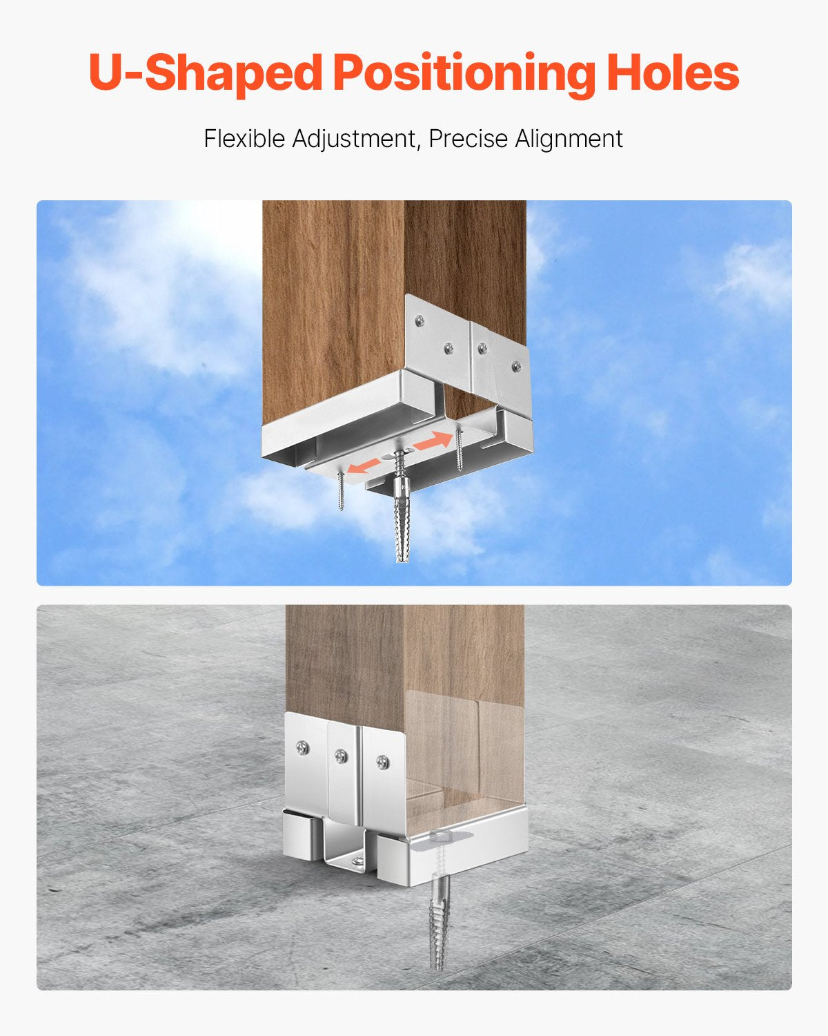 4x4 stolpfäste 10 st, innerstorlek 3,53x3,56 tum/89,6x90,5 mm betongstolpankare, kraftiga stolpfästen i förzinkat kolstål med 2,5 cm avståndshöjd, för betongpergolor och uteplatser