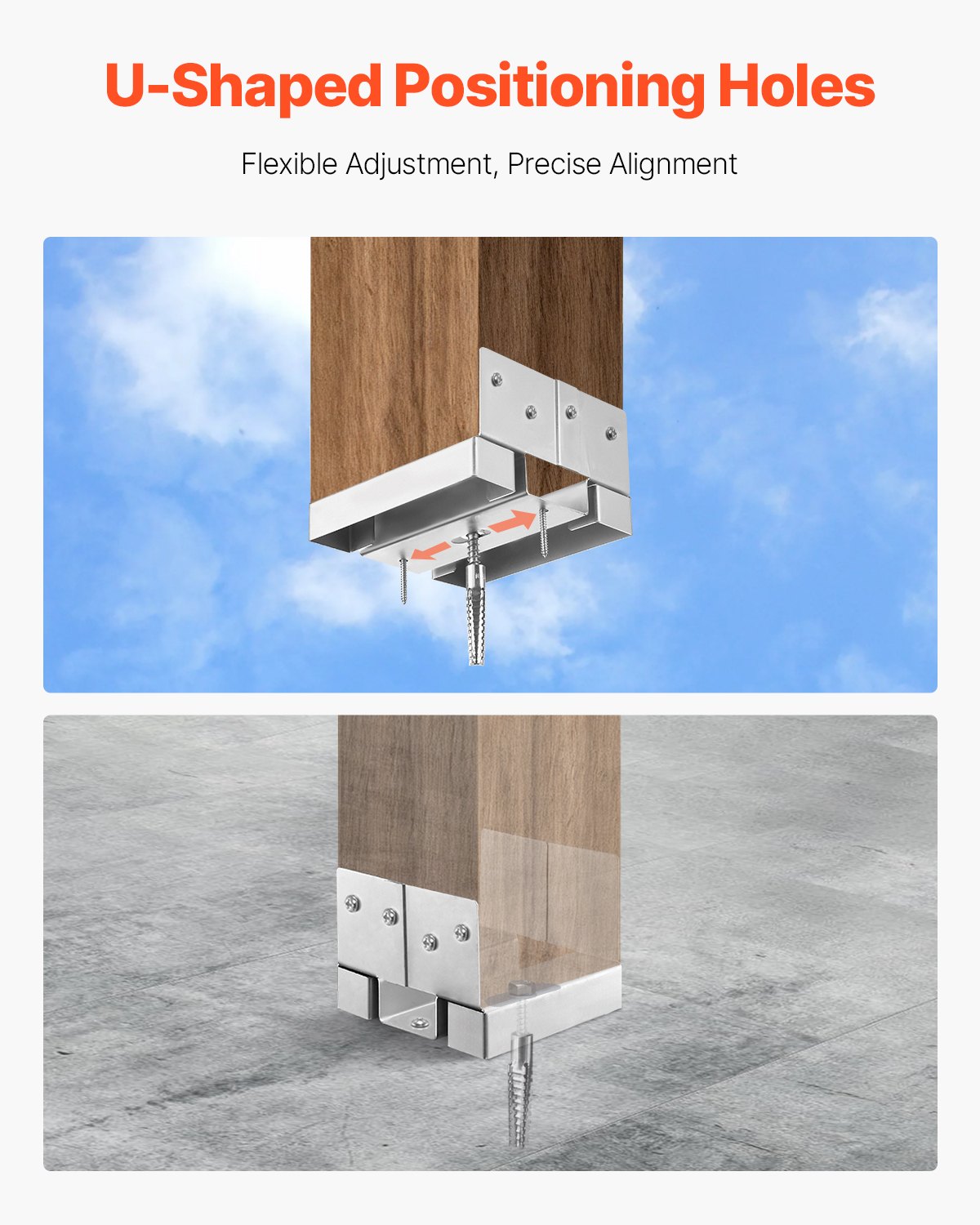 6x6 stolpfäste 10 st, innerstorlek 5,49x5,57 tum/139,5x141,5 mm betongstolpankare, kraftiga stolpfästen i förzinkat kolstål med 2,5 cm avståndshöjd, för betongpergolor/uteplatser
