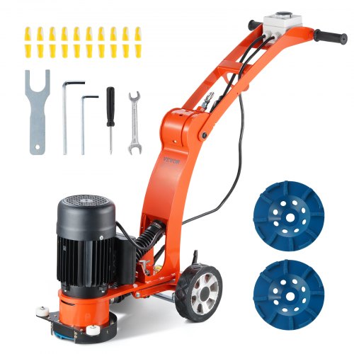 Concrete Floor Grinder 7"/17.8 cm Walk-Behind Polisher 2.0HP Adjustable Machine