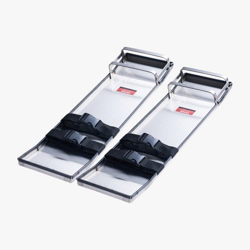 Concrete Knee Boards Stainless Steel, 28'' x 8'' Concrete Sliders, Knee Boards For Concrete, Concrete Knee Pads Pair Moving Sliders, with Board Straps for Cement and Concrete Finishing