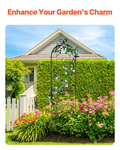 Garden Trellis for Climbing Plants, 60 x 15 in, Rustproof Metal Garden Flower Trellis, Outdoor Climbing Rose Trellis Cucumbers Support, Decorative Tall Clematis Trellis for Courtyards Lawns