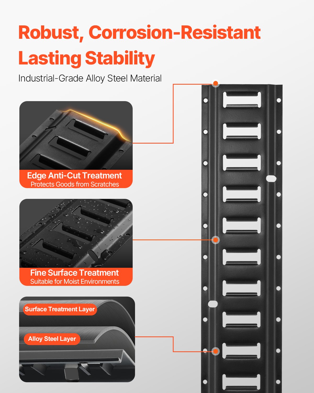 E Track Tie Down Rail Kit, 5' Steel Rails, 4 Pack, Secure Cargo & Heavy Loads Up to 2000 lbs, Heavy Duty Etrack Rails with Screws for Garages, Vans, Trailers, Motorcycle Tie Downs, ATV Mountings