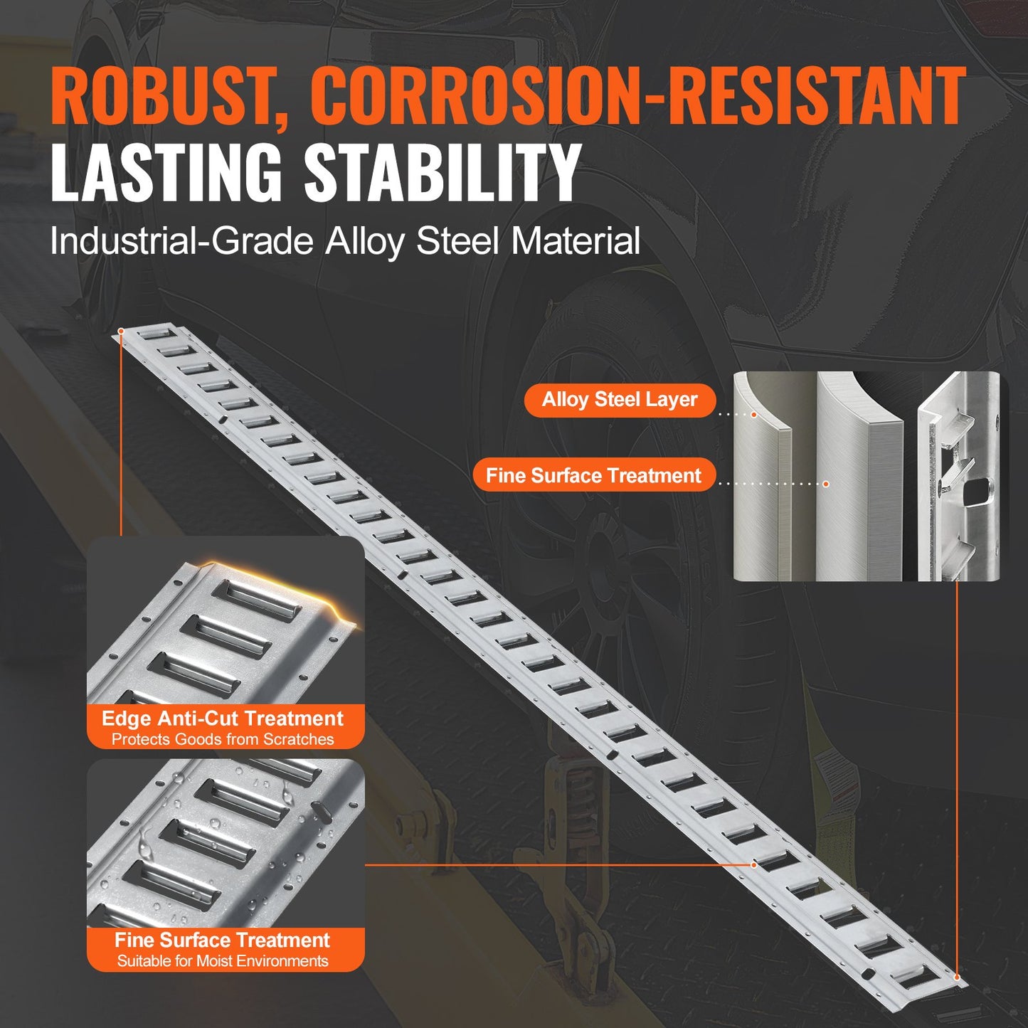E Track Tie-Down Rail Kit, 24PCS 5' E-Tracks Set Includes 8 Steel Rails & 8 O-Ring Anchors & 8 Tie-Offs with D-Ring, Versatile Securing Accessories for Cargo Motorcycles Bikes, 2000 lbs Load