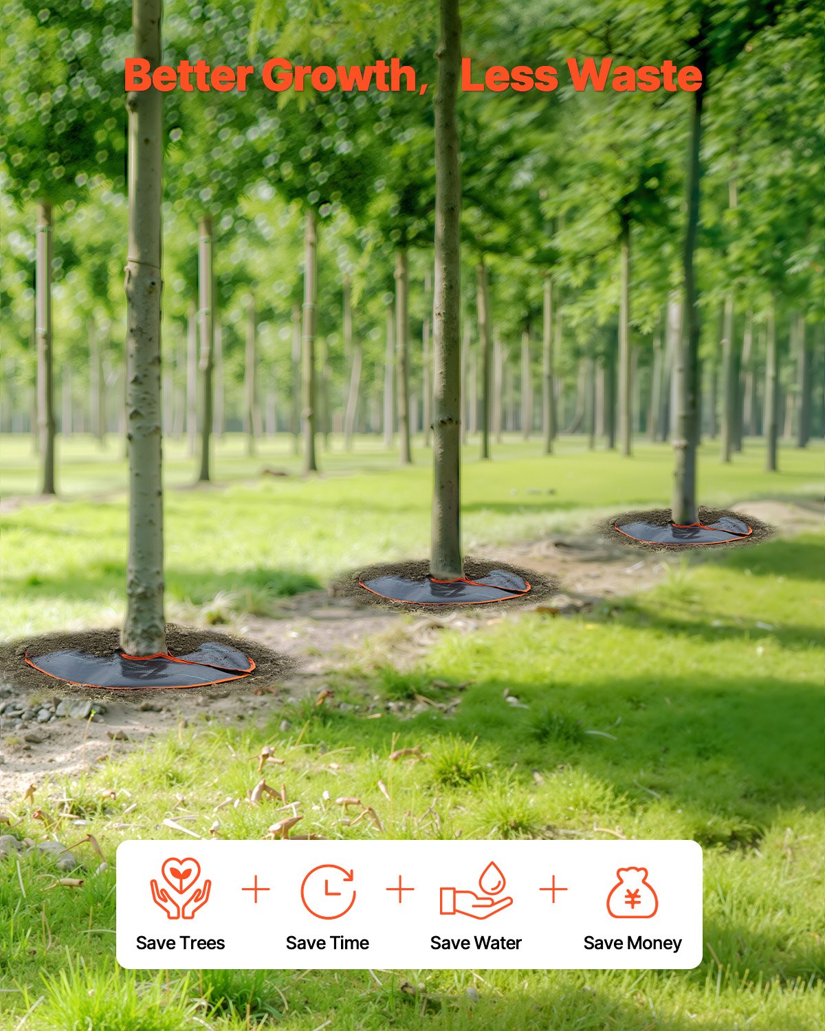 Tree Watering Rings, 4 Packs 10 Gallons Self-Watering Tree Bags, Slow Release Tree Irrigation Bags up to 30 Days, Heavy Duty Automatic Drip System for for Planting Gardening Trees and Shrub