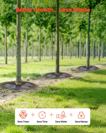 Tree Watering Rings, 4 Packs 10 Gallons Self-Watering Tree Bags, Slow Release Tree Irrigation Bags up to 30 Days, Heavy Duty Automatic Drip System for for Planting Gardening Trees and Shrub