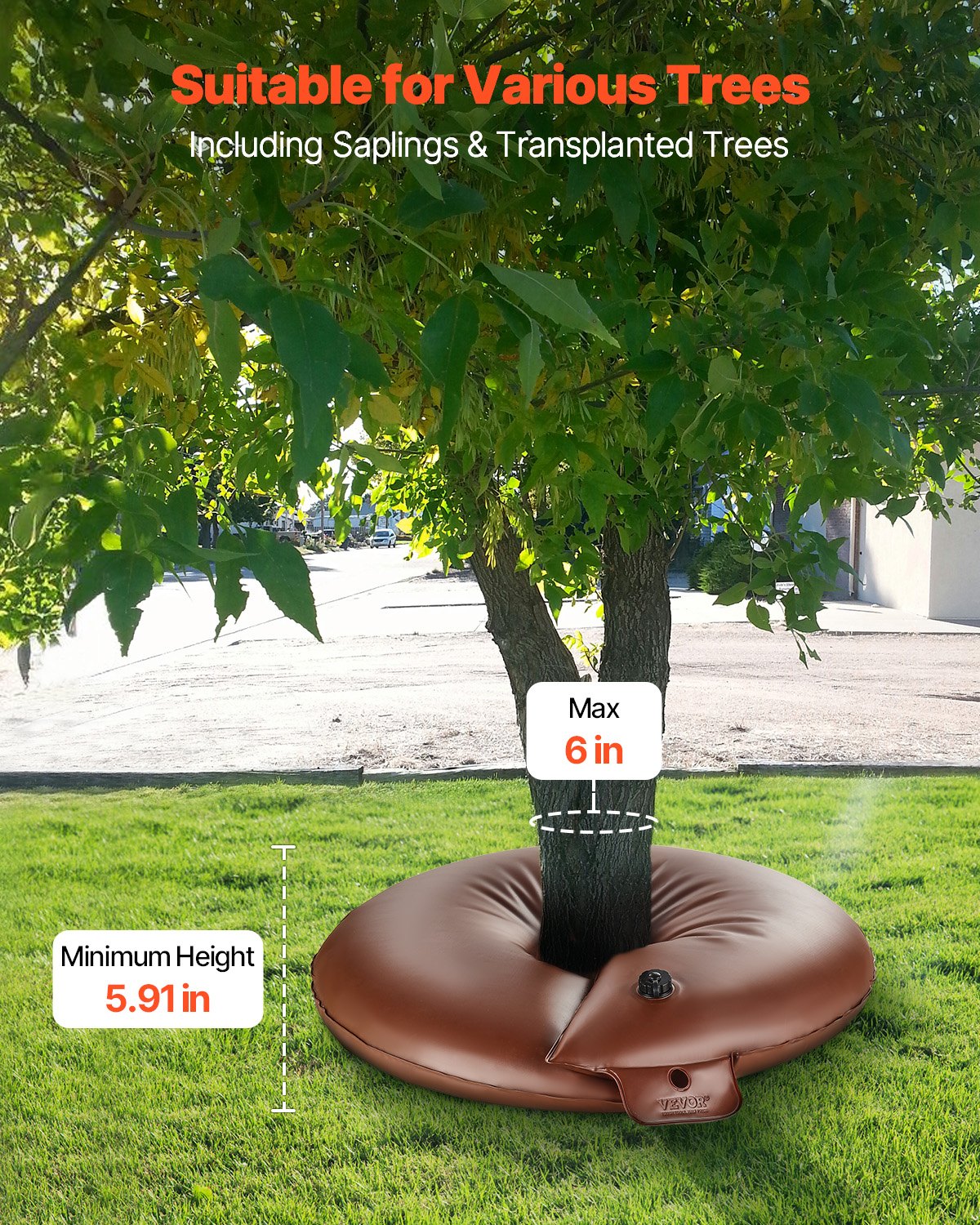 Tree Watering Rings, 4 Pcs 16 Gallons Tree Watering Bags, 6-9 Hours Slow Release, Refillable Planting Water Bags, Water Saving, Heavy Duty Watering System for Shrub Tree Root Drip Irrigation
