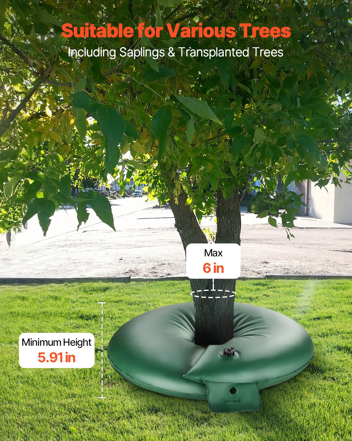 Tree Watering Rings, 4 Pcs 20 Gallons Tree Watering Bags, 6-9 Hours Slow Release, Refillable Planting Water Bags, Water Saving, Heavy Duty Watering System for Shrub Tree Root Drip Irrigation