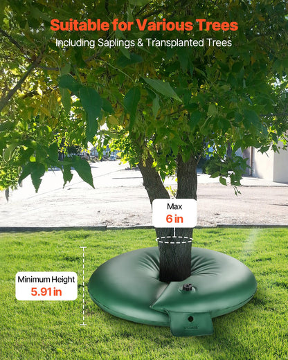 Tree Watering Rings, 4 Pcs 20 Gallons Tree Watering Bags, 6-9 Hours Slow Release, Refillable Planting Water Bags, Water Saving, Heavy Duty Watering System for Shrub Tree Root Drip Irrigation