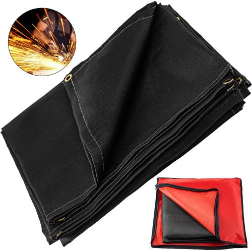 Welding Blanket 3.05x3.05 m Fiberglass Blanket Heavy-Duty Fire Retardant Blanket For Easy Hanging and Protection from Sparks & Splatters