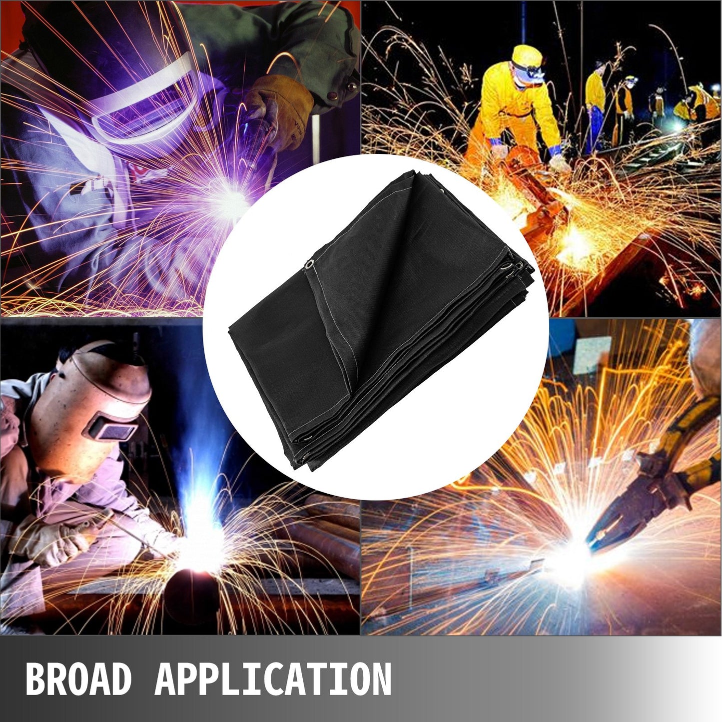 Welding Blanket 2.4x3.05 m Fiberglass Blanket Heavy-Duty Fire Retardant Blanket For Easy Hanging and Protection from Sparks & Splatters
