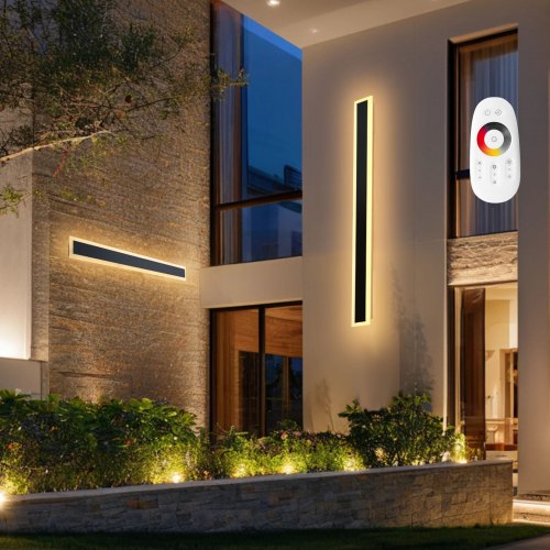 Outdoor Wall Lights, 2 Pack, 1000 mm Long Strip Modern Exterior Wall Sconce Light Fixtures, 2700K-6000K, IP65 Waterproof Anti-Rust, Dimmable Outside Wall Mount Lighting, for House Porch Garage