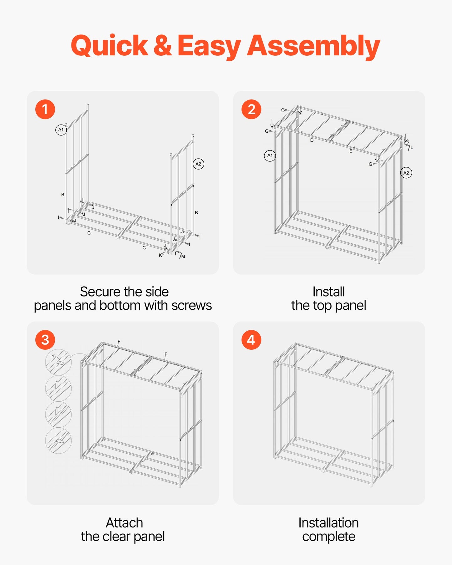Vedställ med sluttande tak, 143 cm vedhållare för utomhusbruk, vedskjul med 1/4-snöre, maxvikt 299 kg, pulverlackerat vedställ i metall för öppen spis, altan, trädgård