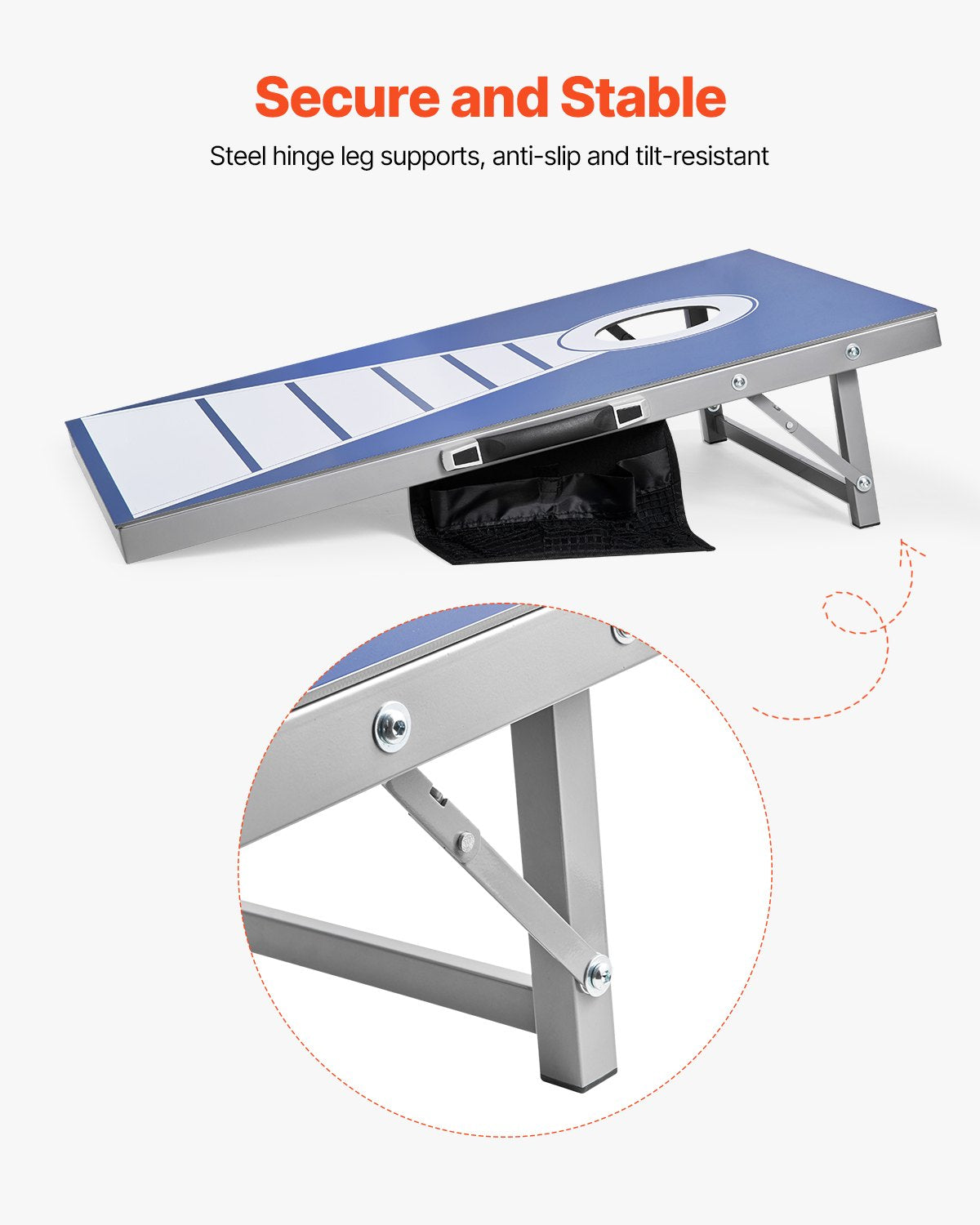 Cornhole-set, 3x2 fot Cornhole-spelbrädor, väderbeständiga bärbara kastabrädor i aluminium, hopfällbara Cornhole-lekbrädor för inomhus och utomhus, inkluderar 8 säckar, för trädgård, bakgård, strandcamping
