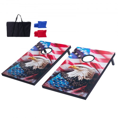 Cornhole Set, 3x2 ft Corn Hole Game Boards, MDF Wood Portable Toss Board, Indoor and Outdoor Cornhole Play for Adults, Include 8 Bean Bags and Carrying Case, for Yard, Backyard, Beach, Camping