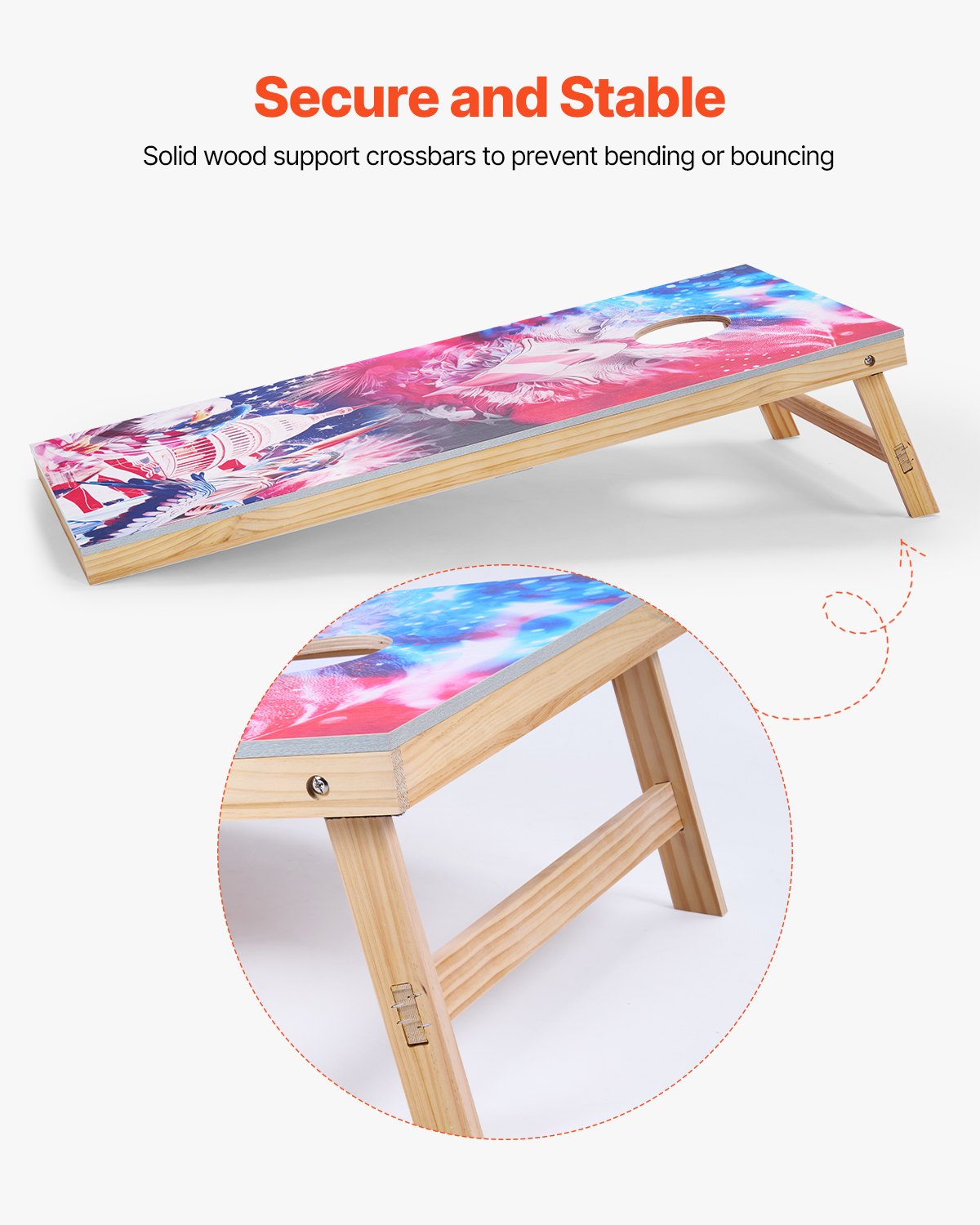 Cornhole-set, 4x2 fot Cornhole-spelbrädor, bärbar kastabräda i massivt trä, inomhus- och utomhusspel för vuxna, inkluderar 8 säckar och bärväska, för trädgården, bakgården, stranden, camping