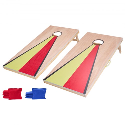 Cornhole Set, 4x2 ft Corn Hole Game Boards, Solid Wood Portable Toss Board, Indoor and Outdoor Cornhole Play for Adults, Include 8 Bean Bags and Handle, for Yard, Backyard, Beach, Camping