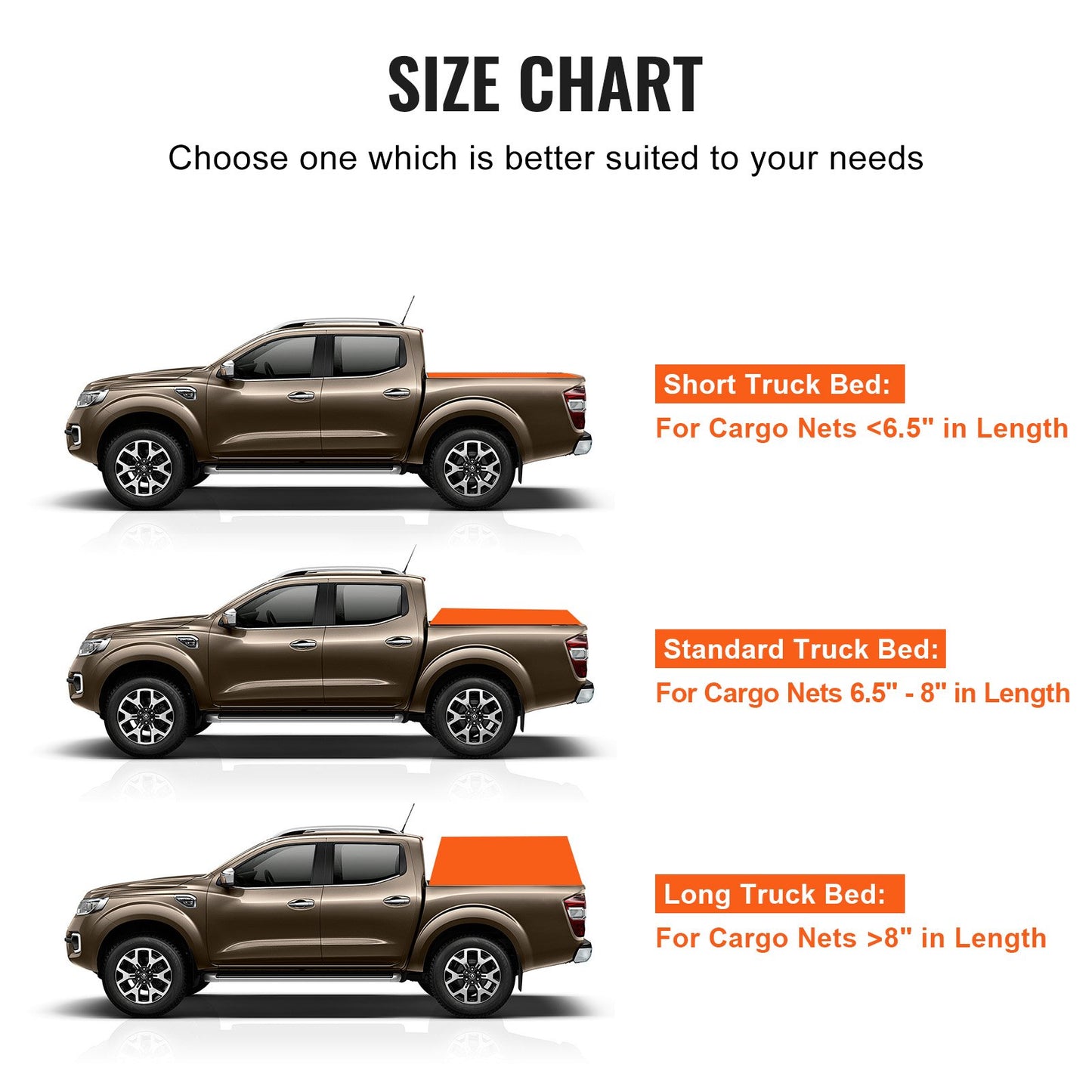 Cargo Net, 72 in x 57 in, Heavy Duty Truck Cargo Net for Truck Bed, 4 Adjustable Straps with Carabiners & S-Hooks, Wear-resistant & Weather-proof, Suitable for Pickup, Truck, Jeep, SUV, Boat