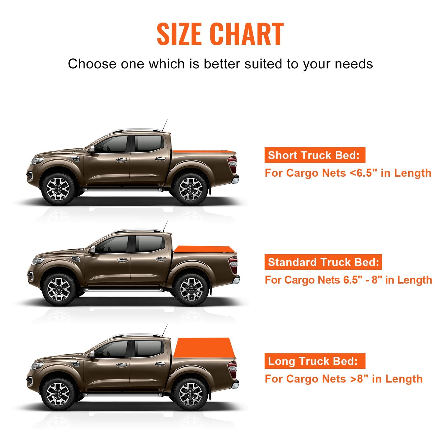 Cargo Net, 72 in x 57 in, Heavy Duty Truck Cargo Net for Truck Bed, 4 Adjustable Straps with Carabiners and Rubber Coated Hooks, Durable, Suitable for Pickup, Jeep, Truck, SUV, Boat (Black)