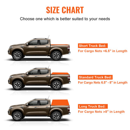 Lastnät, 120 x 105 tum, Kraftigt lastbilslastnät för lastbilsflak, 4 justerbara remmar med karbinhakar och gummiklädda krokar, slitstarkt, lämpligt för pickup, jeep, lastbil, SUV, båt (svart)