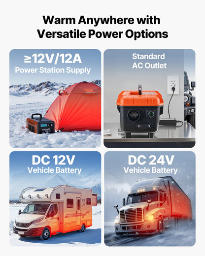 Dieselvärmare, 8KW, DC 12V/24V, allt-i-ett bärbar dieselluftvärmare med fjärrkontroll och LCD-skärm, snabb uppvärmning, lågt ljud, 4 liters bränsletank för lastbilar, skåpbilar, husbilar, husbilar och garage