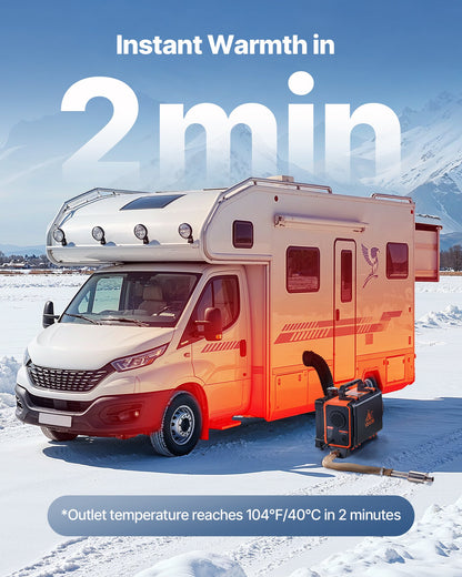 Dieselvärmare, 8KW, DC 12V/24V, allt-i-ett bärbar dieselluftvärmare med fjärrkontroll och LCD-skärm, snabb uppvärmning, lågt ljud, 4,5 liters bränsletank för lastbilar, skåpbilar, husbilar, husbilar och garage