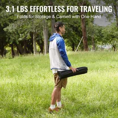 Hopfällbart campingbord, bärbara sidobord för utomhusbruk, lättviktigt hopfällbart bord, ultrakompakt arbetsbord i aluminiumlegering med bärväska, för matlagning, strand, picknick, resor, 22,2x15,9 tum, svart