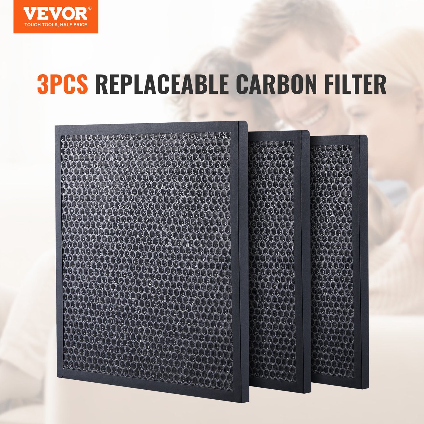 Active Carbon Filters, 3 Pack, 15.7'' x 15.7'' Air Filter Replacement, High-efficient Stage 2 Filters Compatible w/ BlueDri & Scrubber, Air Purifiers, Water Damage Restoration Equipment
