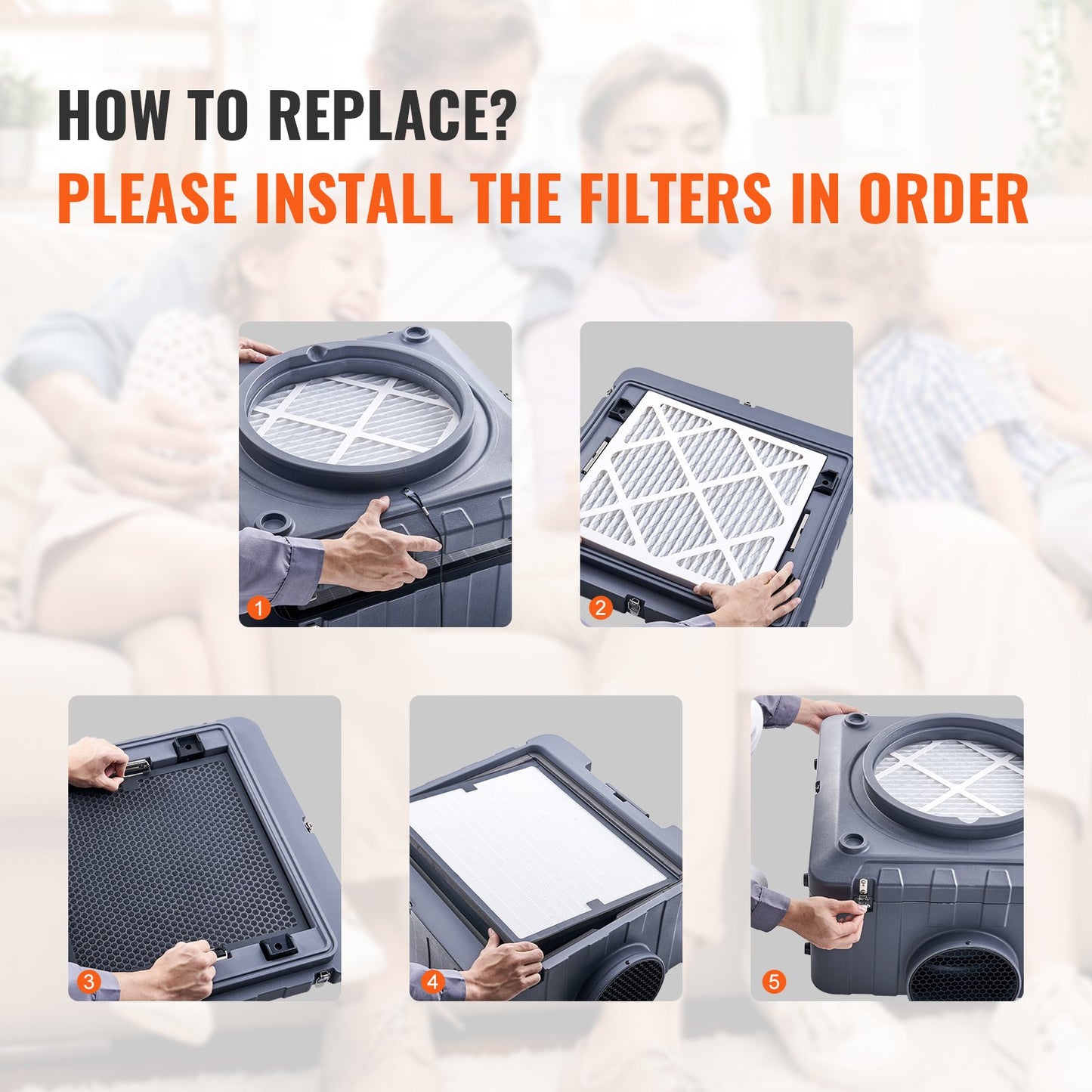 Active Carbon Filters, 3 Pack, 15.7'' x 15.7'' Air Filter Replacement, High-efficient Stage 2 Filters Compatible w/ BlueDri & Scrubber, Air Purifiers, Water Damage Restoration Equipment